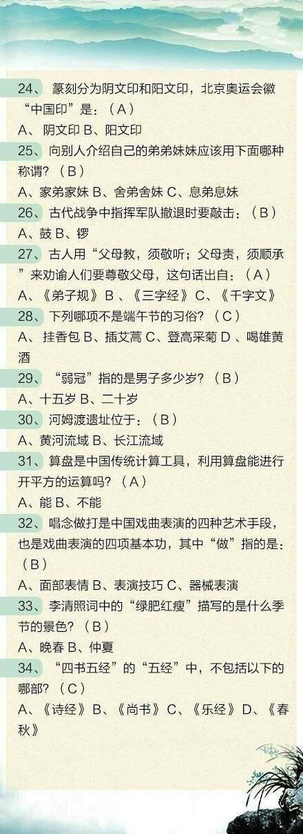 100道省考文化常識題，測測這些題你都會嗎