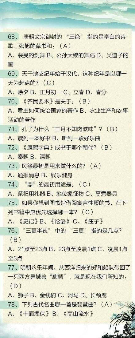 100道省考文化常識題，測測這些題你都會嗎